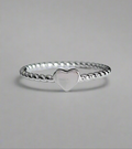 Solid Sterling Silver Braided Heart Ring - view 8