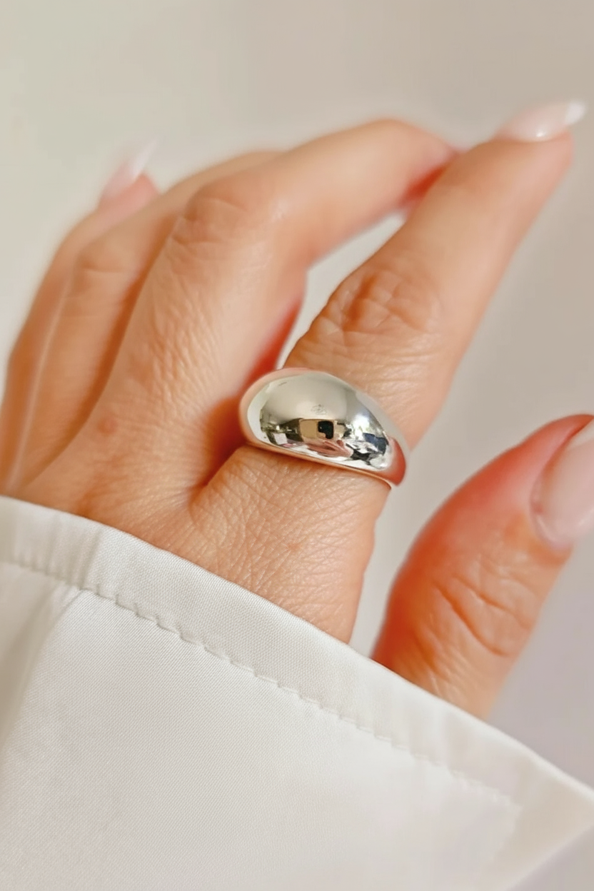 Sterling Silver 925 Dome Ring