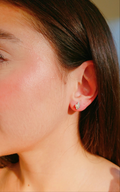 Sterling Silver 925 Dainty Pearl Fan Stud Earrings - view 6