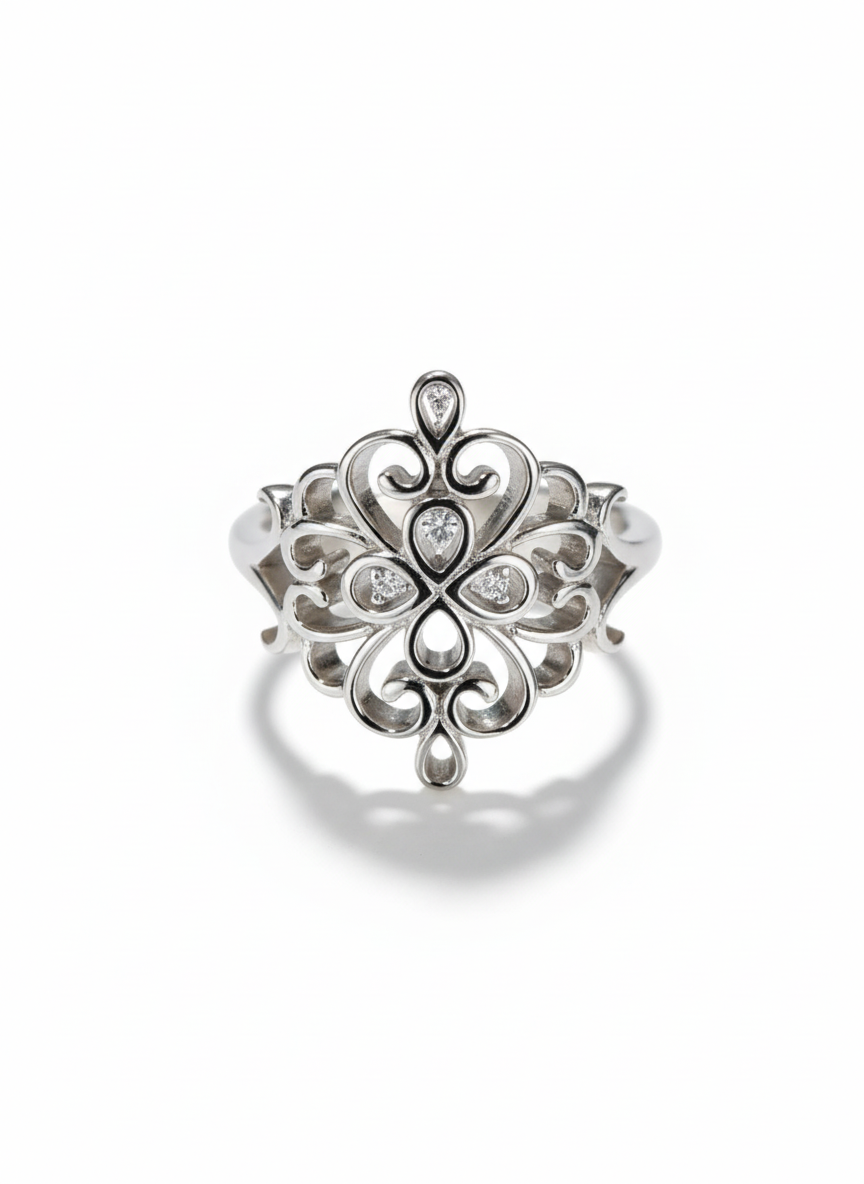 Sterling Silver Filigree Statement Ring