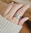 Sterling Silver 925 Chunky Wide Band Ring - view 10