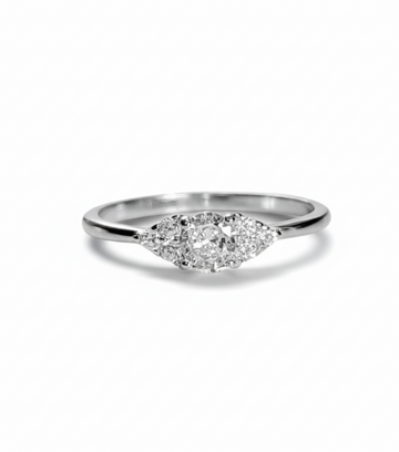 Sterling Silver Round Cut Promise Engagement Ring