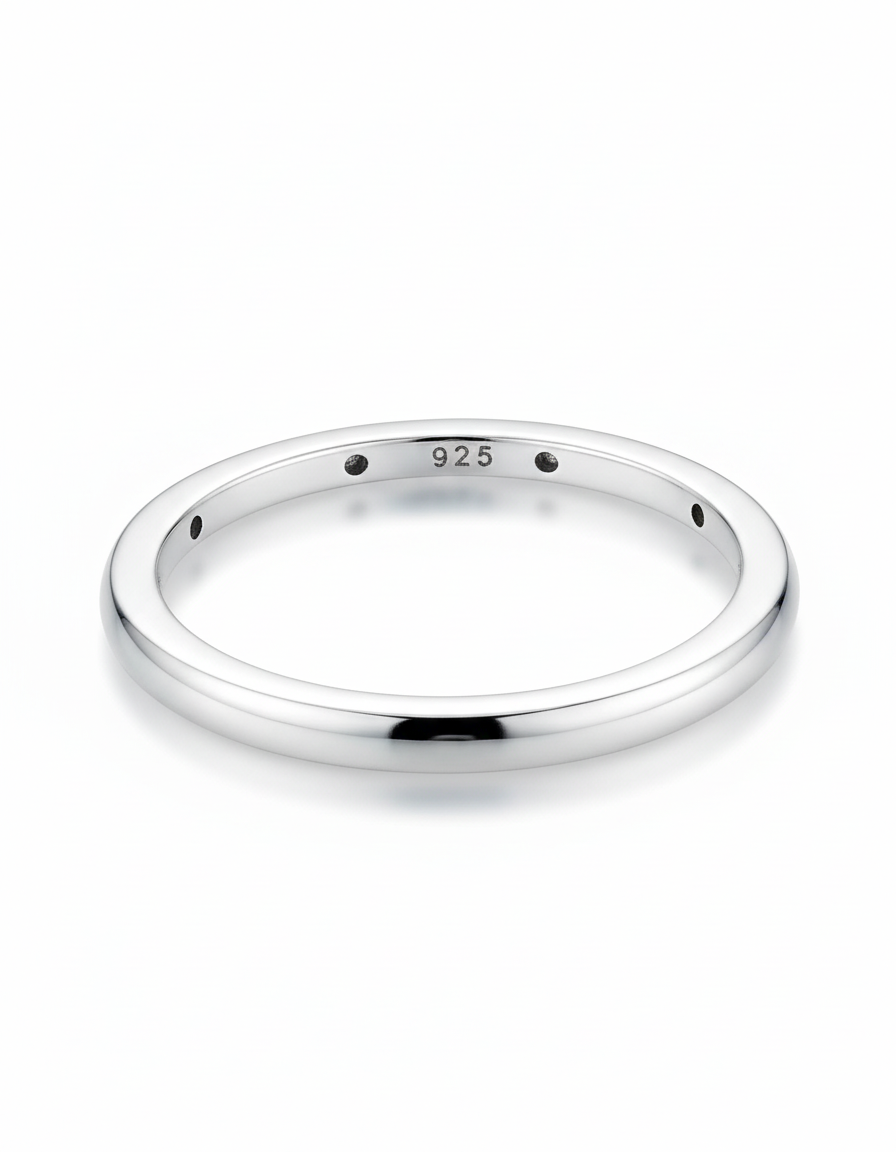 Sterling Silver 925 Elegant Thin Band Cz Ring - view 4