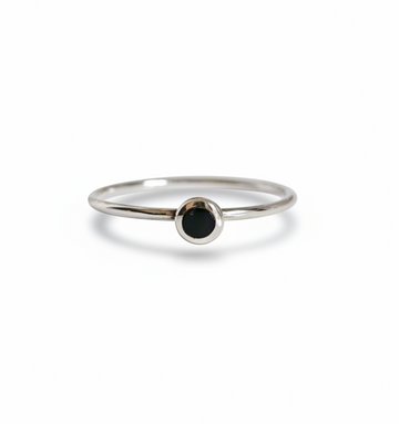 Dainty Black Onyx Sterling Silver Ring