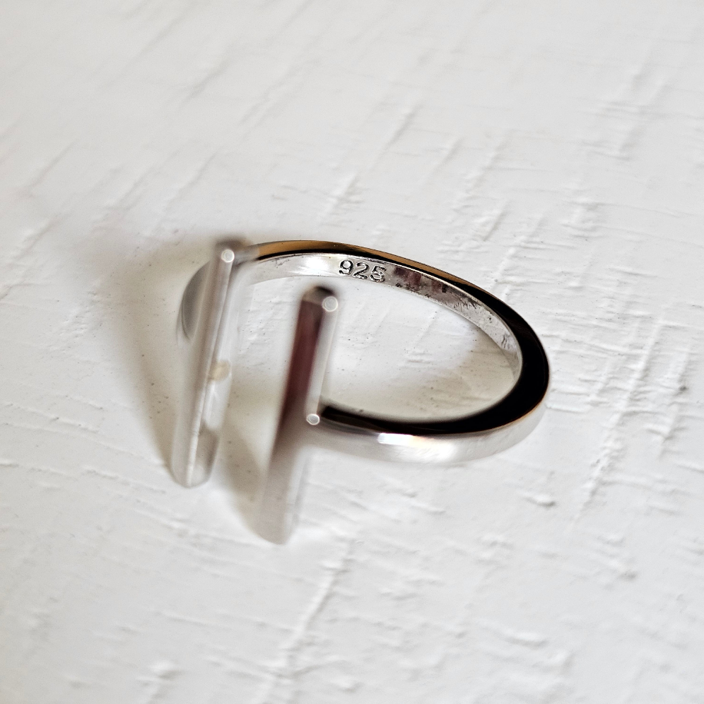 Sterling Silver Double T Bar Ring - view 5