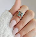 Sterling Silver Turquoise Leaf Ring - view 8