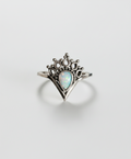 Sterling Silver 925 White Opal Mandala Ring - view 3