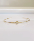 Dainty Gold Open Thin Bangle - view 10