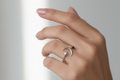 Sterling Silver Thin Crescent Moon Star Ring - view 7