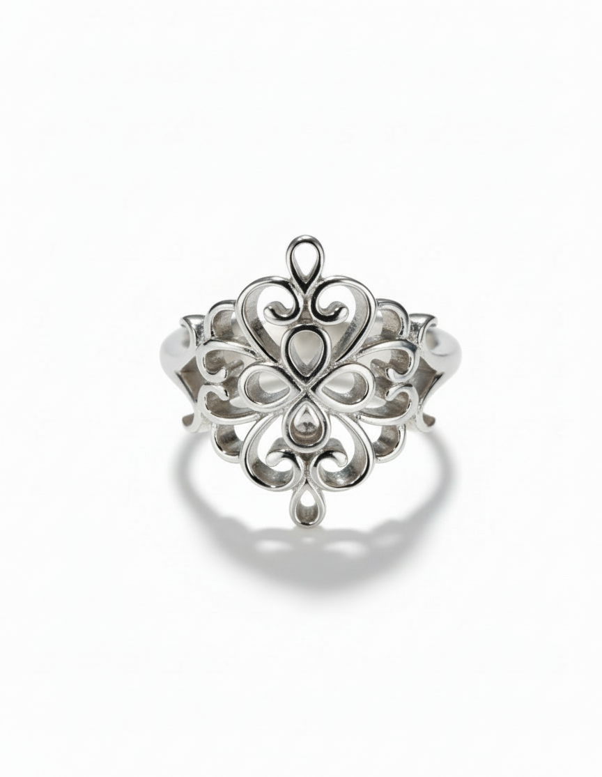 Sterling Silver Filigree Statement Ring - view 4