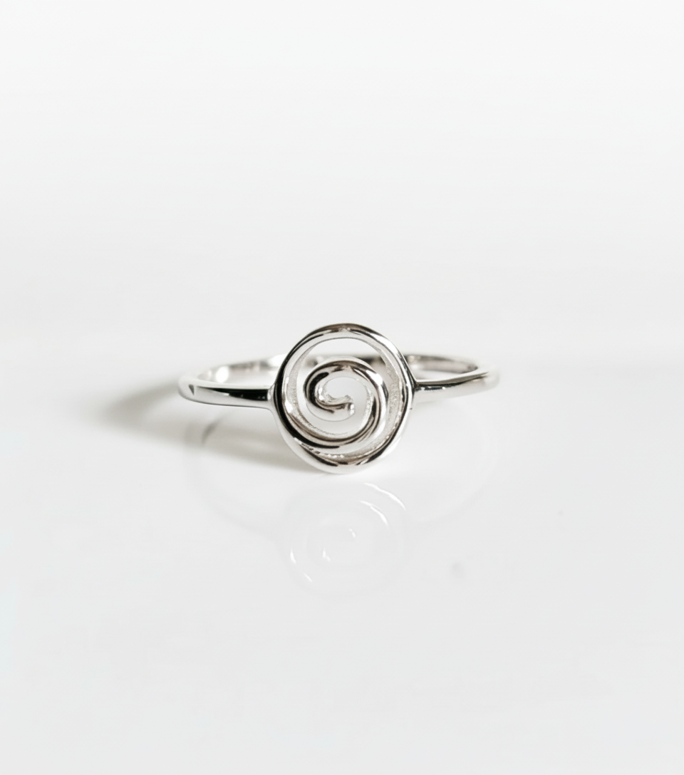 Sterling Silver Dainty Spiral Swirl Ring
