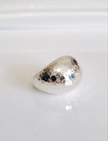 Sterling Silver Large Hammered Dome Ring - view 2