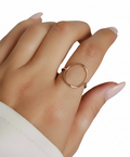 Sterling Silver Large Circle Halo Ring - view 2