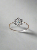 Sterling Silver 925 Turquoise Mandala Minimalist Ring - view 7