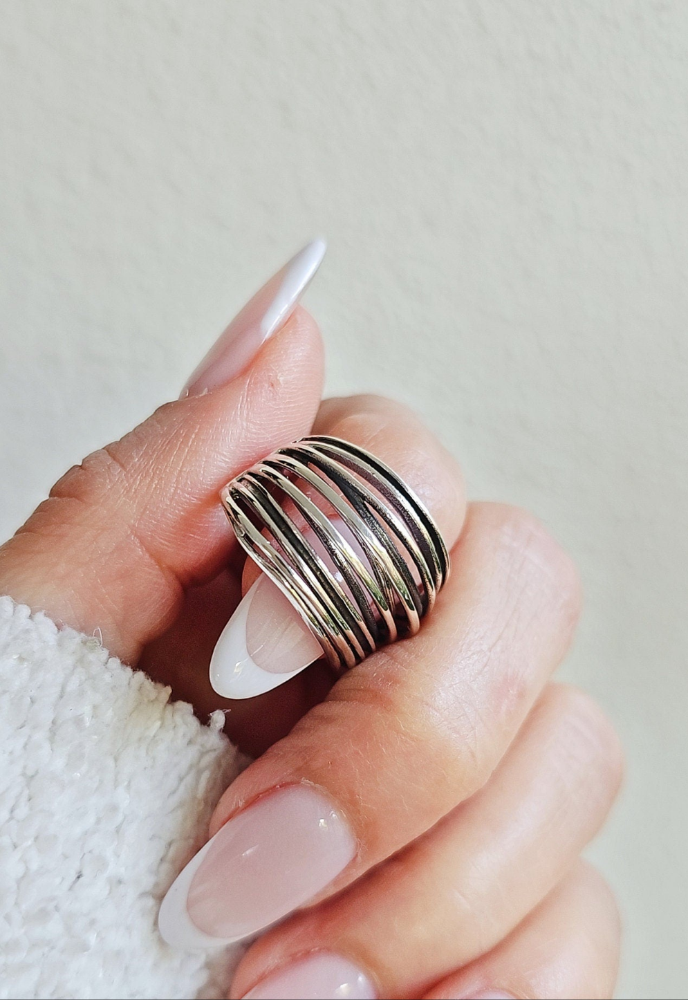 Sterling Silven Woven Statement Ring - view 2