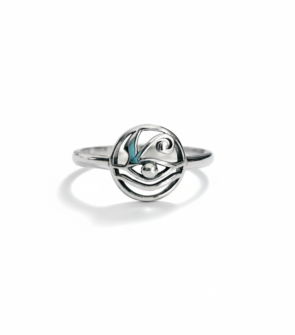 Sterling Silver Amulet Eye of Horus Ring