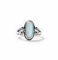 Sterling Silver White Opal Oval Ring