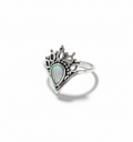 Sterling Silver 925 White Opal Mandala Ring