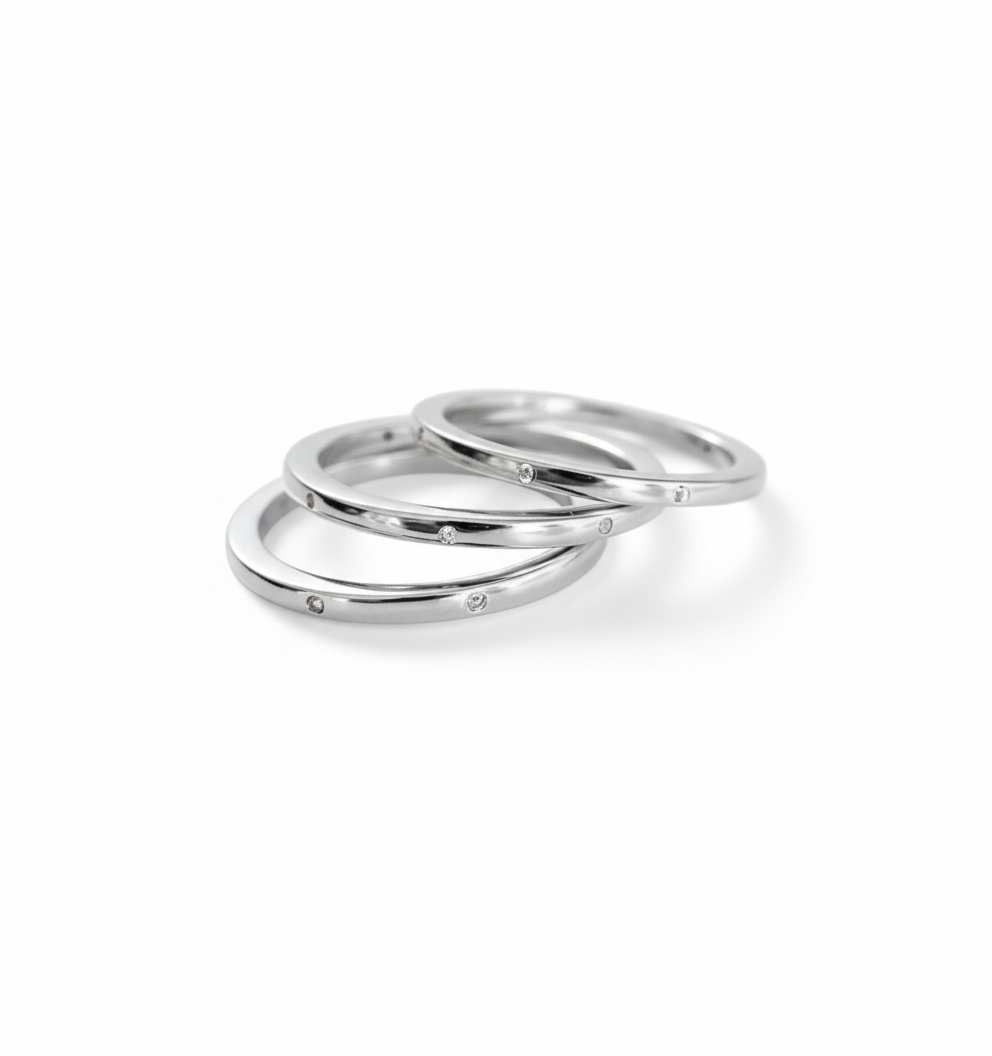 Sterling Silver 925 Elegant Thin Band Cz Ring - view 3