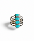 Sterling Silver Genuine Turquoise Bohemian Statement Ring
