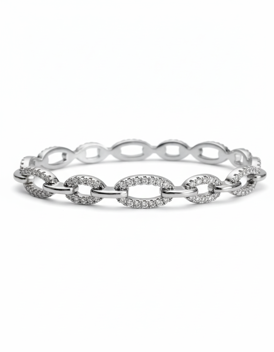 Silver Chain Bangle Bracelet