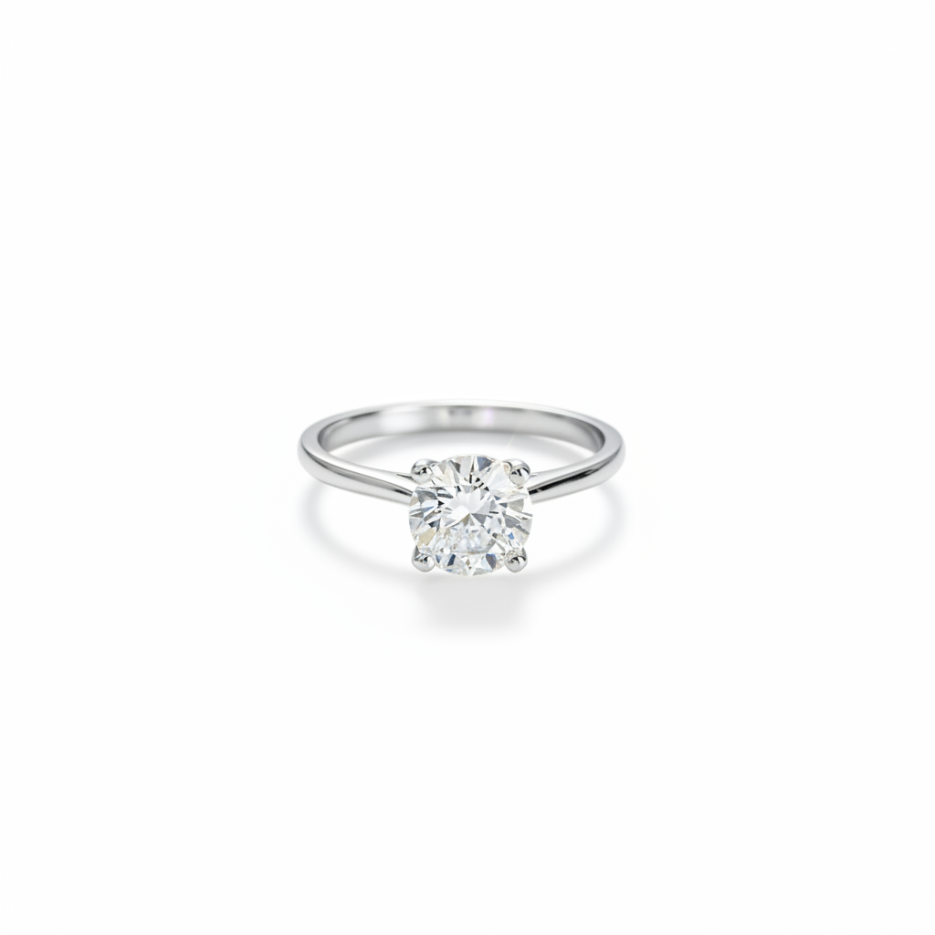 Sterling Silver 925 Round Cut Engagement Ring - view 3