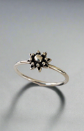 Sterling Silver Beaded Dainty Flower Bali Ring - view 6