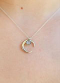 Sterling Silver Natural Moonstone Moon Chain Necklace - view 4