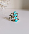 Sterling Silver Genuine Turquoise Bohemian Statement Ring - view 3