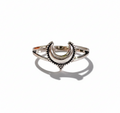 Sterling Silver Crescent Bali Beaded Moon Ring