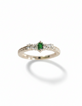 Sterling Silver Emerald Dainty Ring - view 3