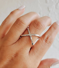 Criss Cross Sterling Silver Ring - view 2