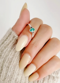 Sterling Silver Turquoise Dainty Bali Ring - view 3