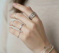 Sterling Silver Statement Chain Ring - view 2