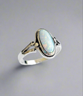 Sterling Silver White Opal Oval Ring - view 3