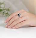 Sterling Silver Onyx Claddagh Ring - view 2