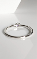Sterling Silver Solitaire Amethyst Ring - view 5