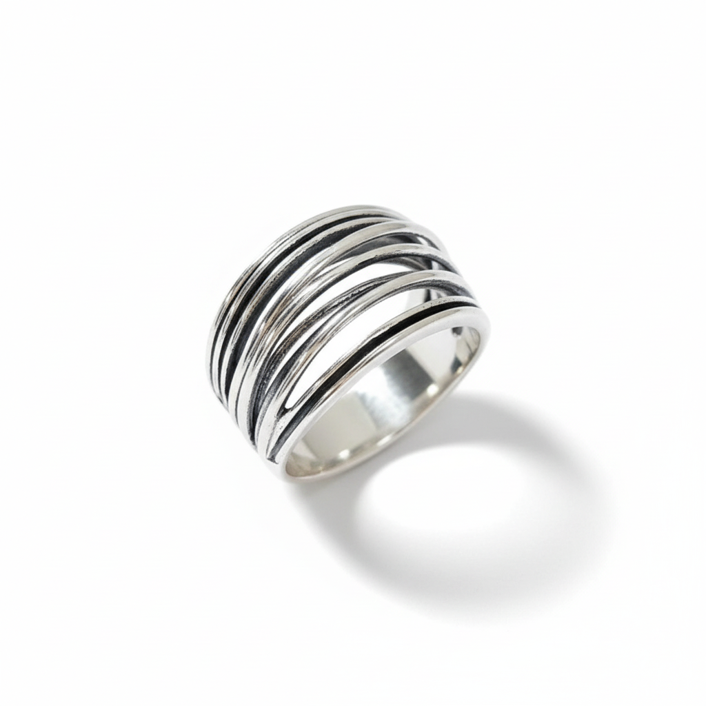 Sterling Silven Woven Statement Ring