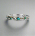 Sterling Silver Turquoise Cuff Bangle Bracelet - view 6