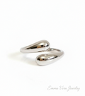 Sterling Silver Water Drop Adjustable Ring