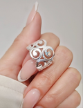 Sterling Silver 925 Swirls Spiral Bold Ring - view 5