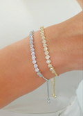 Slider Silver Gold Crystal Tennis Bracelet - view 7
