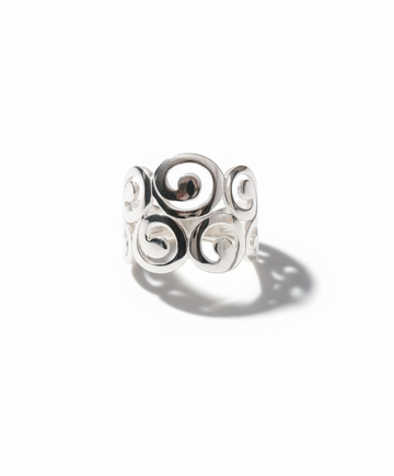 Sterling Silver 925 Swirls Spiral Bold Ring