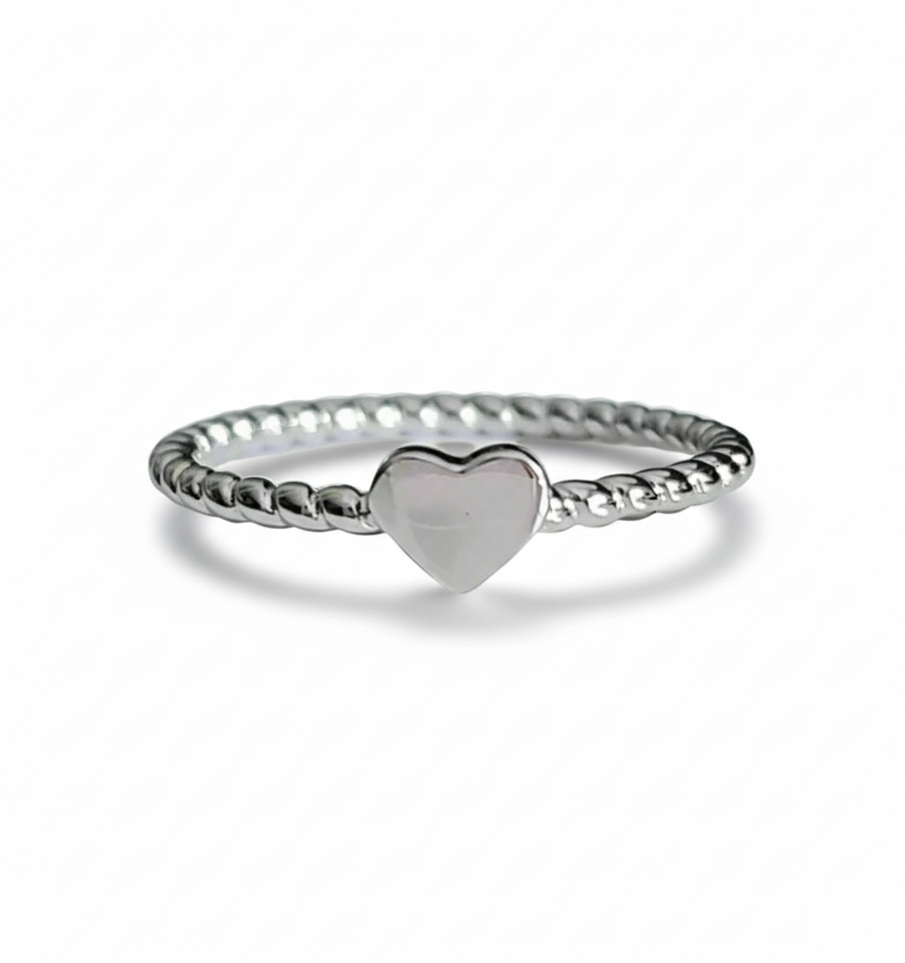 Solid Sterling Silver Braided Heart Ring
