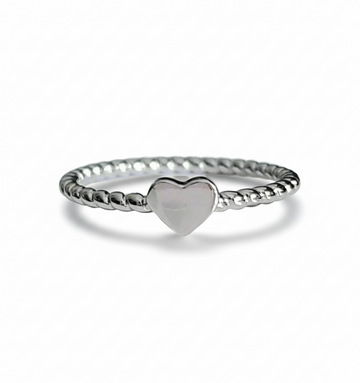 Solid Sterling Silver Braided Heart Ring