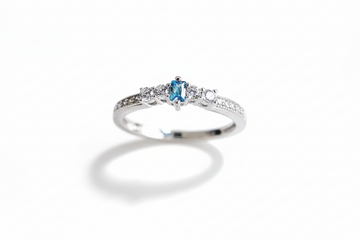 Sterling Silver Genuine Aquamarine Ring