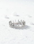 Sterling Silver Heart Crown Eternity Band Ring