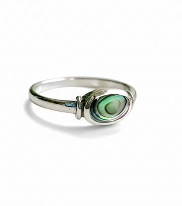 Sterling Silver 925 Genuine Abalone Ring