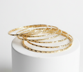 Gold Filled Bangles – Sparkling Thin Stacking Bangles for Women set of 7