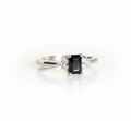 Sterling Silver 925 Onyx Princess Cut Ring